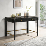Arini Bedroom Storage & Vanity Collection - Dresser, Chest, Nightstand, Mirrors & Vanity in Black with Aged Brass - lifestyle