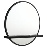 Arini Bedroom Storage & Vanity Collection - Round Vanity Wall Mirror with Shelf