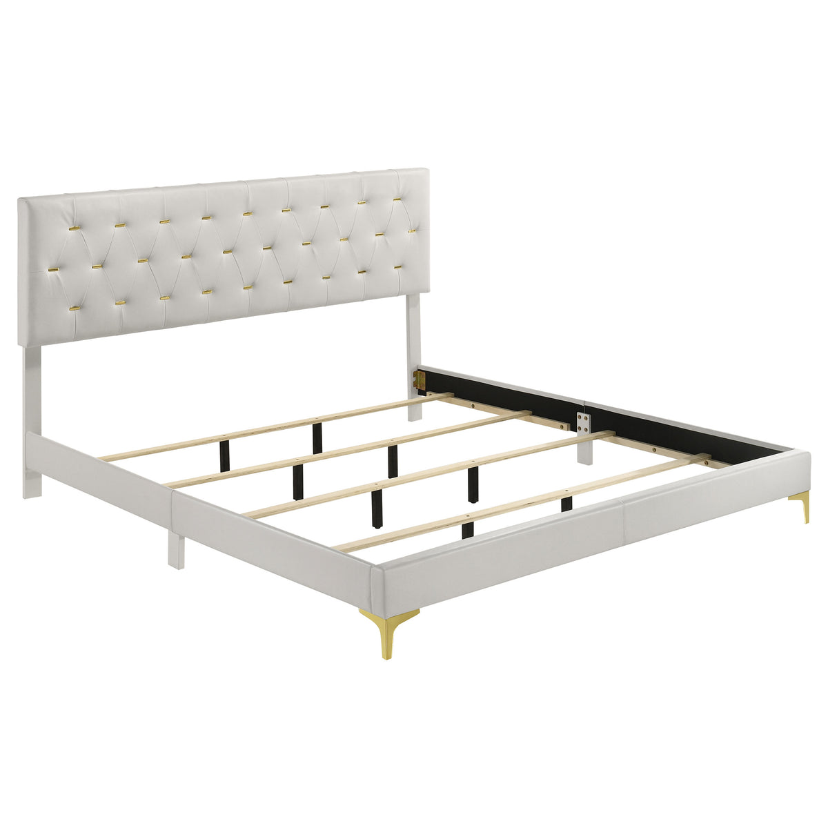 Kendall Diamond-Tufted Upholstered Bed & Bedroom Sets - Eastern King, Bed Only