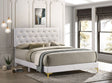 Kendall Diamond-Tufted Upholstered Bed & Bedroom Sets - Modern Glam White with Gold Accents, Queen to Cal King – view 1