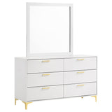 Kendall Diamond-Tufted Upholstered Bed & Bedroom Sets - Dresser + Mirror
