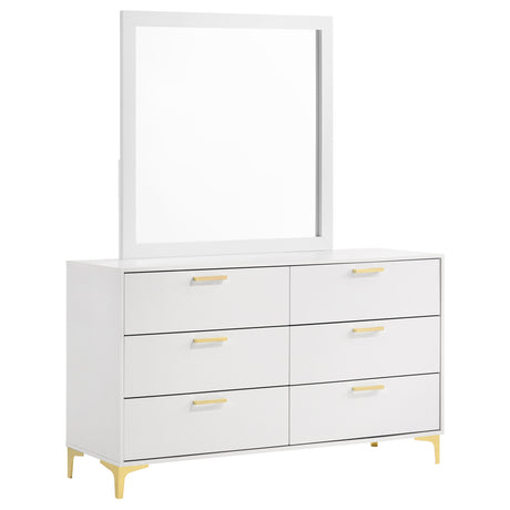 Kendall Diamond-Tufted Upholstered Bed & Bedroom Sets - Dresser + Mirror