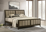 Wilkes Channel-Tufted Upholstered Panel Bed & Bedroom Sets - Dark Cocoa with Brown Fabric, Twin to California King - lifestyle