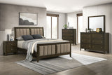 Wilkes Channel-Tufted Upholstered Panel Bed & Bedroom Sets - 5pcs- Queen Bed + Nightstand + Dresser + Mirror + Chest