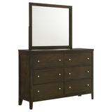 Wilkes Channel-Tufted Upholstered Panel Bed & Bedroom Sets - 6-Drawer Dresser + Mirror