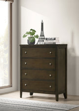 Wilkes Channel-Tufted Upholstered Panel Bed & Bedroom Sets - Dark Cocoa with Brown Fabric, Twin to California King - lifestyle
