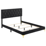 Kendall Diamond-Tufted Velvet Panel Bed & Bedroom Sets - Queen Bed Only
