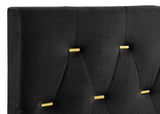 Kendall Diamond-Tufted Velvet Panel Bed & Bedroom Sets - Glam Black with Gold Accents, Queen & King