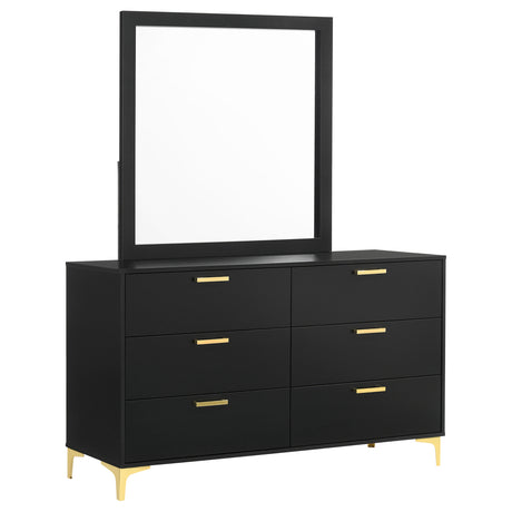 Kendall Diamond-Tufted Velvet Panel Bed & Bedroom Sets - Dresser with Mirror