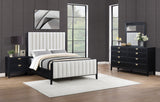 Brookmead Fluted Panel Bed & Bedroom Sets - 4pcs- Eastern King Upholstered Bed + Dresser + Mirror + Nightstand
