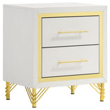 Lucia Fluted Velvet Wingback Bed & Bedroom Sets - Beige Bed with White & Gold Case Pieces, Queen & Eastern King – view 20