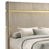 Lucia Fluted Velvet Wingback Bed & Bedroom Sets - Beige Bed with White & Gold Case Pieces, Queen & Eastern King – view 14