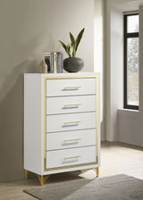 Lucia Fluted Velvet Wingback Bed & Bedroom Sets - Beige Bed with White & Gold Case Pieces, Queen & Eastern King - lifestyle