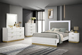 Caraway LED Panel Bed & Bedroom Sets - 5pcs- Eastern King Bed + Dresser + Mirror + Nightstand + Chest