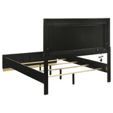 Caraway LED Panel Bed & Bedroom Sets - Black & Gold with Grey Upholstered Headboard, Queen to California King – view 16