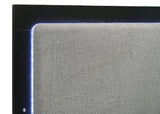 Caraway LED Panel Bed & Bedroom Sets - Black & Gold with Grey Upholstered Headboard, Queen to California King – view 17