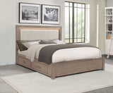 Kenora LED Storage Bed & Bedroom Sets - Upholstered Headboard with Underbed Drawers in Barley Brown - lifestyle