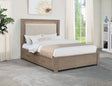 Kenora LED Storage Bed & Bedroom Sets - Upholstered Headboard with Underbed Drawers in Barley Brown – view 1