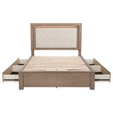 Kenora LED Storage Bed & Bedroom Sets - Upholstered Headboard with Underbed Drawers in Barley Brown – view 19