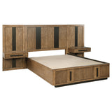 Terrace Fluted Storage Bed & Bedroom Sets - 3pcs- Eastern King Wall Panel Bed (Bed + 2 Panel Nightstands)