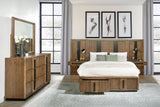 Terrace Fluted Storage Bed & Bedroom Sets - 5pcs- Eastern King Wall Panel Bed + Dresser + Mirror