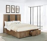 Terrace Fluted Storage Bed & Bedroom Sets - Wall Panel Nightstand Option in Ash Brown, Queen to California King - lifestyle