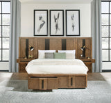 Terrace Fluted Storage Bed & Bedroom Sets - Wall Panel Nightstand Option in Ash Brown, Queen to California King - lifestyle