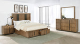 Terrace Fluted Storage Bed & Bedroom Sets - 4pcs- California King Bed + Dresser + Mirror + Nightstand