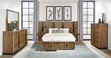 Terrace Fluted Storage Bed & Bedroom Sets - 6pcs- California King Wall Panel Bed + Dresser + Mirror + Chest