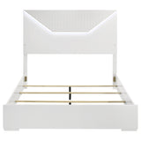 Ives LED Panel Bed & Bedroom Sets - Diamond Tile Emboss in White High Gloss, Modern Italian Style – view 13