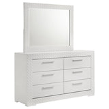 Ives LED Panel Bed & Bedroom Sets - 6-Drawer Dresser + Mirror