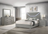 Ives LED Panel Bed & Bedroom Sets - 4pcs- Queen Bed + Nightstand + Dresser + Mirror