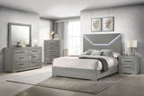 Ives LED Panel Bed & Bedroom Sets - 5pcs- Queen Bed + Nightstand + Dresser + Mirror + Chest