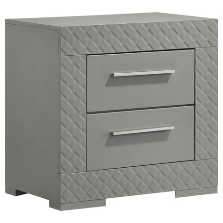 Ives LED Panel Bed & Bedroom Sets - 2-Drawer Nightstand