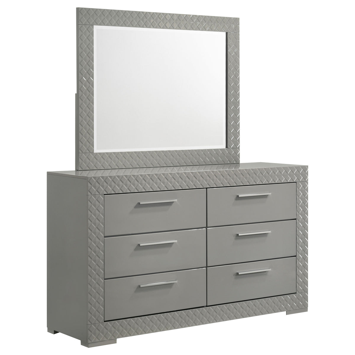 Ives LED Panel Bed & Bedroom Sets - Dresser + Mirror
