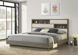 Fenwick Bookcase Bed & Bedroom Sets - Two-Tone Grey Oak with Hidden Storage, Queen to California King - lifestyle