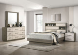 Fenwick Bookcase Bed & Bedroom Sets - 4pcs- California King Bed + Nightstand + Dresser + Mirror