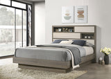 Fenwick Bookcase Bed & Bedroom Sets - Two-Tone Grey Oak with Hidden Storage, Queen to California King – view 1