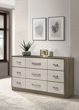 Fenwick Bookcase Bed & Bedroom Sets - Two-Tone Grey Oak with Hidden Storage, Queen to California King - lifestyle