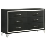 Lucia Fluted Velvet Wingback Bed & Bedroom Sets - 6-Drawer Dresser