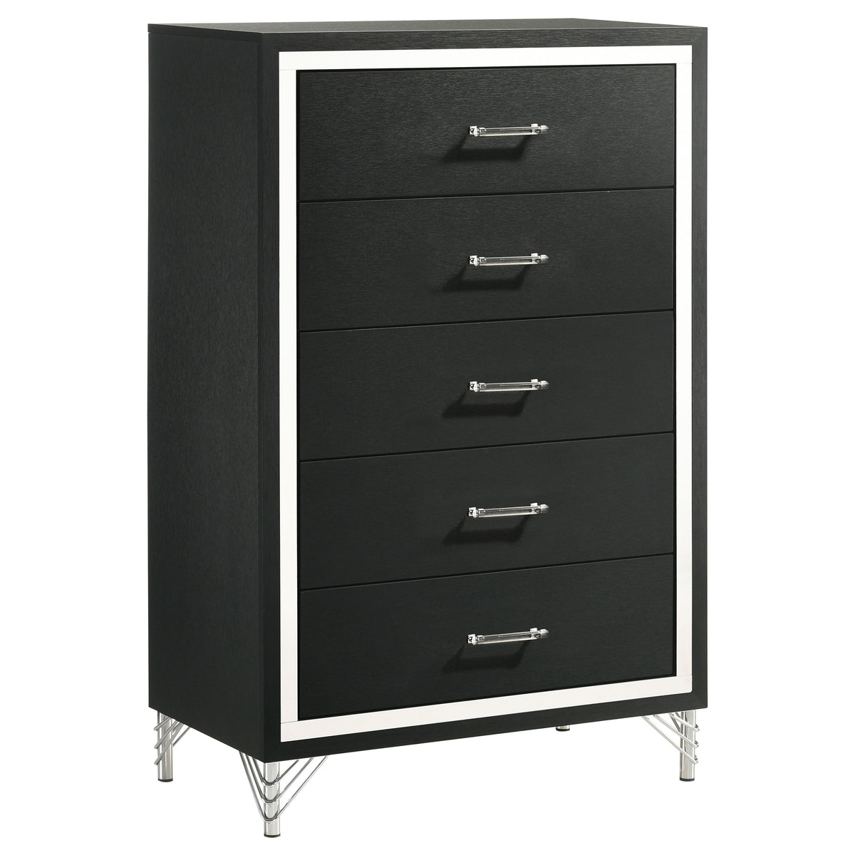 Lucia Fluted Velvet Wingback Bed & Bedroom Sets - 5-Drawer Chest