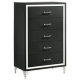 Lucia Fluted Velvet Wingback Bed & Bedroom Sets - 5-Drawer Chest