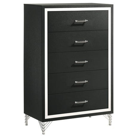 Lucia Fluted Velvet Wingback Bed & Bedroom Sets - 5-Drawer Chest