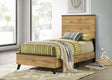 Kaywood Mid-Century Panel Bed & Bedroom Sets - Weathered Brown & Natural Pine with Black Pulls, Twin to Eastern King – view 1