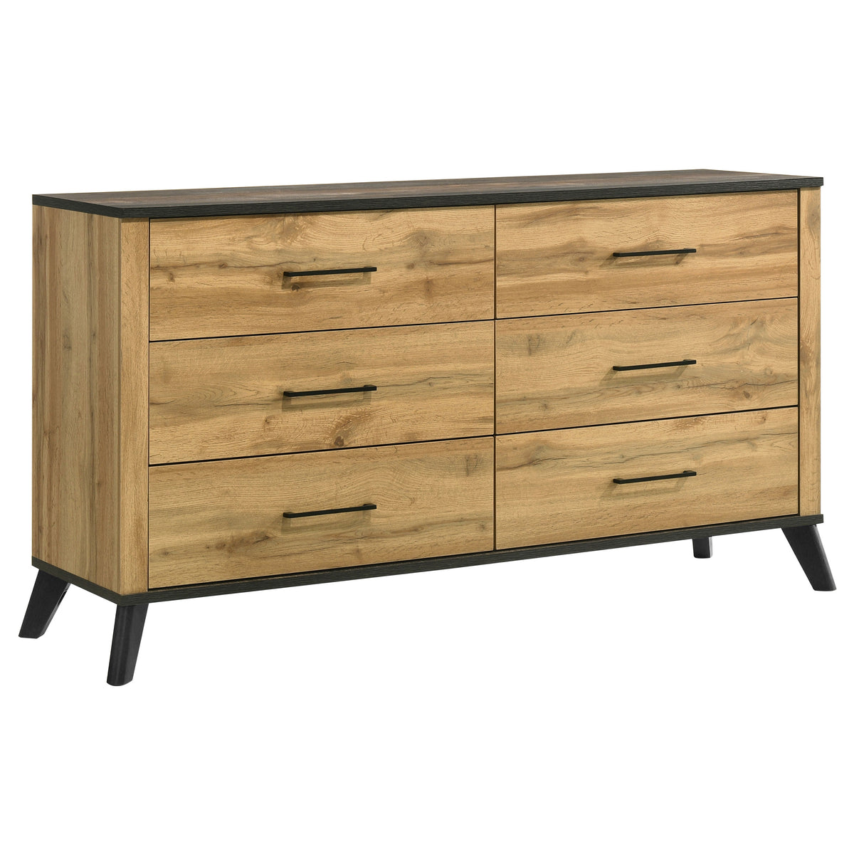 Kaywood Mid-Century Panel Bed & Bedroom Sets - 6-Drawer Dresser