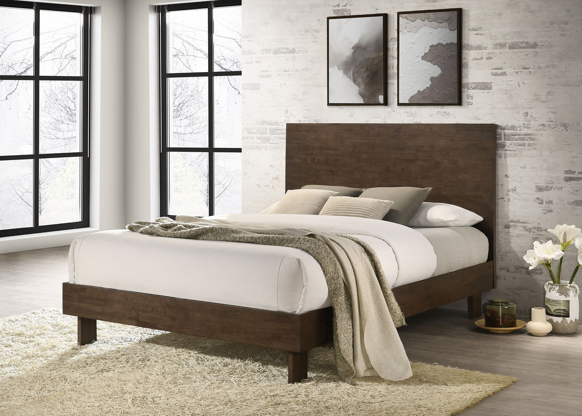 Glenwood Platform Panel Bed & Bedroom Sets - Clean-Lined Modern Design in Warm Brown, Queen or Eastern King – view 1