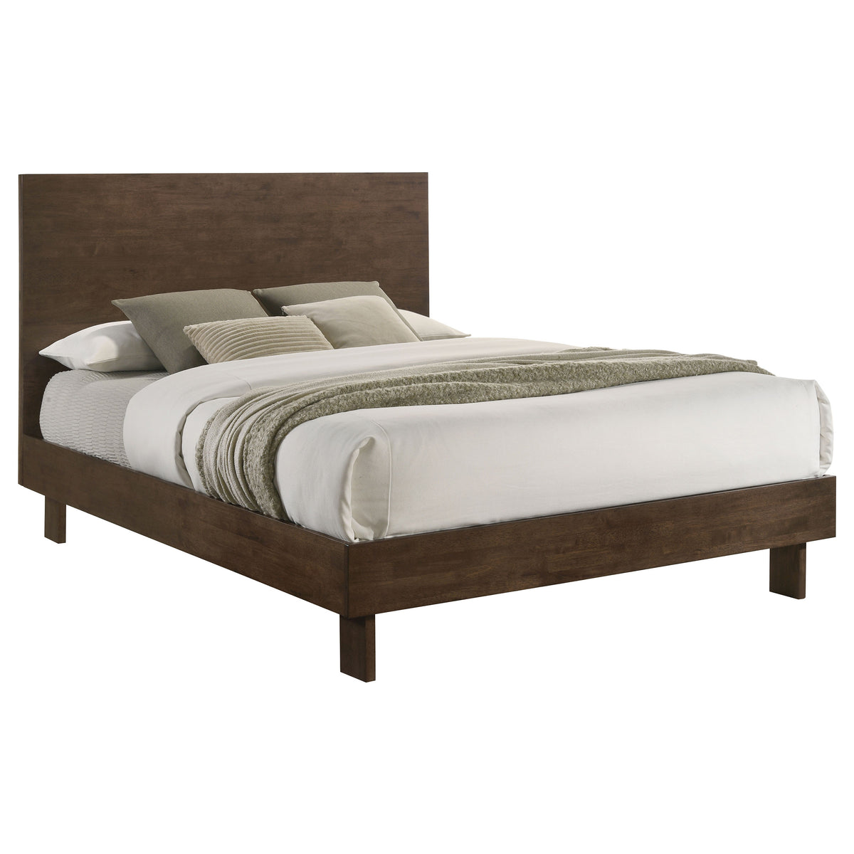 Glenwood Platform Panel Bed & Bedroom Sets - Clean-Lined Modern Design in Warm Brown, Queen or Eastern King – view 17