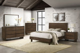 Glenwood Platform Panel Bed & Bedroom Sets - Clean-Lined Modern Design in Warm Brown, Queen or Eastern King