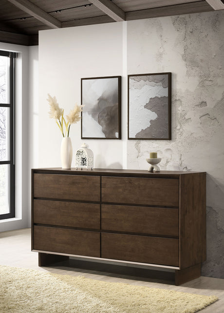 Glenwood Platform Panel Bed & Bedroom Sets - Clean-Lined Modern Design in Warm Brown, Queen or Eastern King - lifestyle