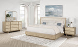 Kailani Upholstered Wingback Platform Bed & Bedroom Sets - 4pcs- Queen Wingback Bed + Nightstand + Dresser + Mirror